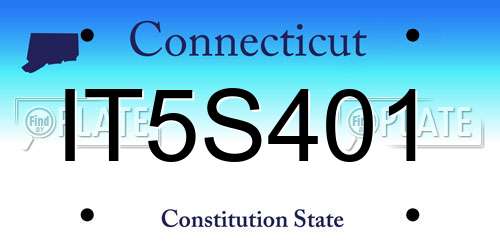 IT5S401 Connecticut License Plate