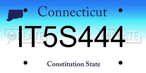 IT5S444 Connecticut License Plate