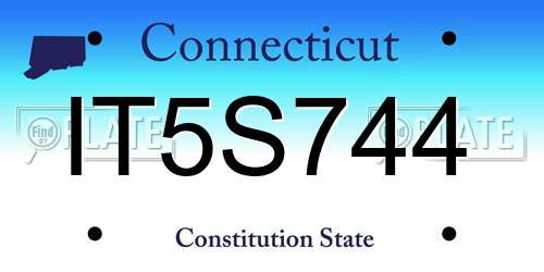 IT5S744 Connecticut License Plate