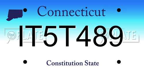 IT5T489 Connecticut License Plate