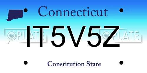 IT5V5Z Connecticut License Plate