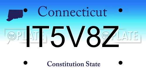 IT5V8Z Connecticut License Plate