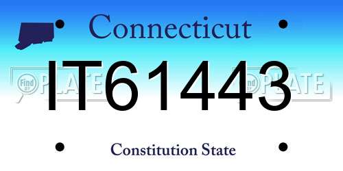 IT61443 Connecticut License Plate