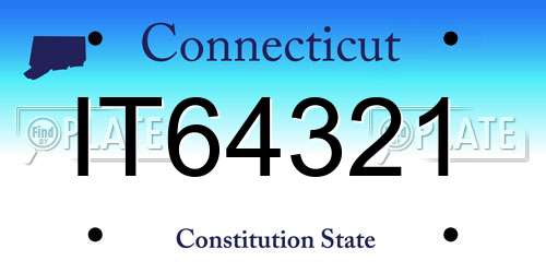 IT64321 Connecticut License Plate