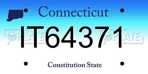 IT64371 Connecticut License Plate