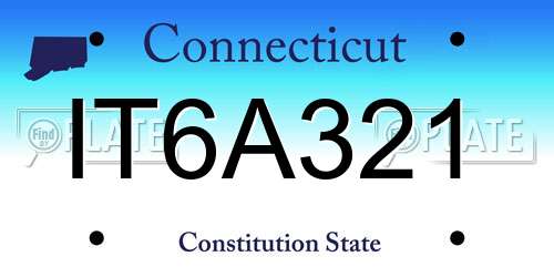 IT6A321 Connecticut License Plate