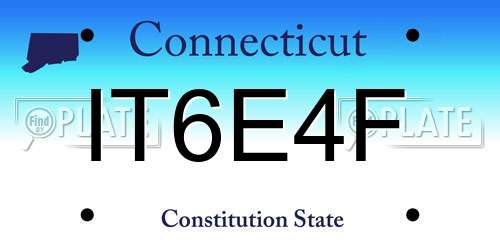 IT6E4F Connecticut License Plate