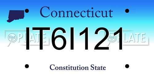 IT6I121 Connecticut License Plate