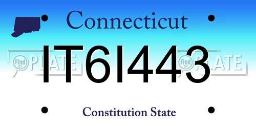 IT6I443 Connecticut License Plate