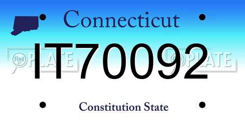 IT70092 Connecticut License Plate