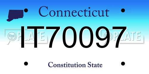 IT70097 Connecticut License Plate