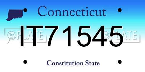 IT71545 Connecticut License Plate