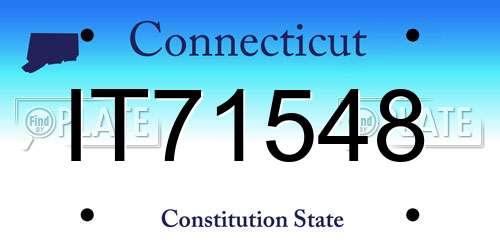 IT71548 Connecticut License Plate