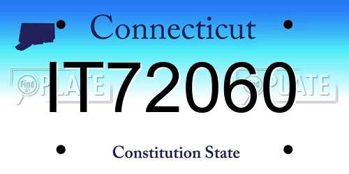 IT72060 Connecticut License Plate