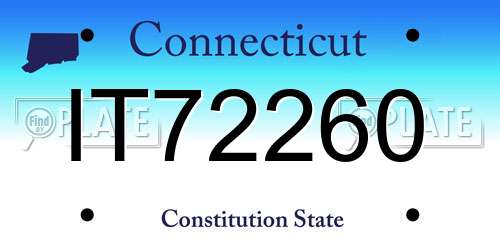 IT72260 Connecticut License Plate