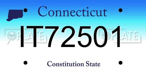 IT72501 Connecticut License Plate