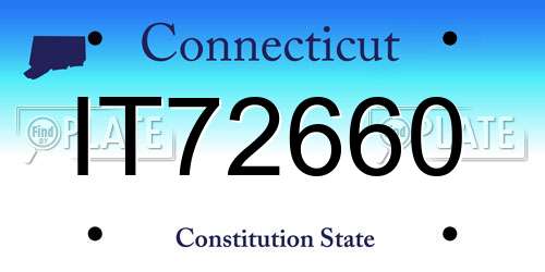 IT72660 Connecticut License Plate