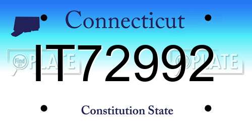 IT72992 Connecticut License Plate
