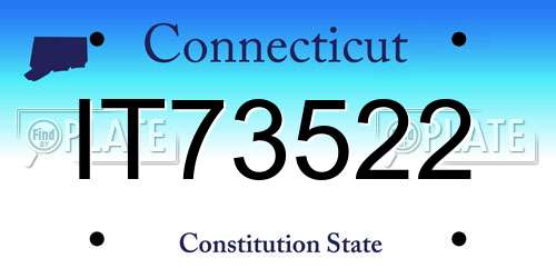 IT73522 Connecticut License Plate