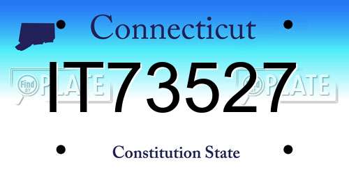 IT73527 Connecticut License Plate