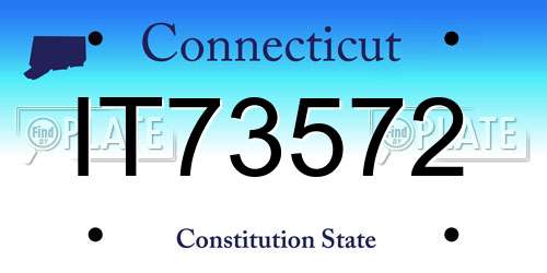IT73572 Connecticut License Plate
