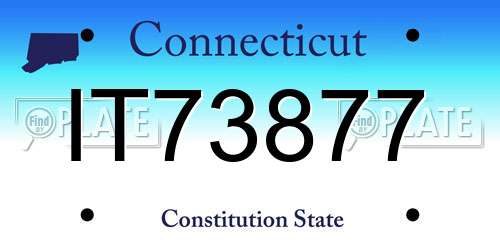 IT73877 Connecticut License Plate