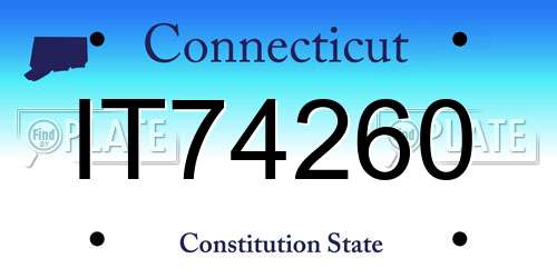 IT74260 Connecticut License Plate