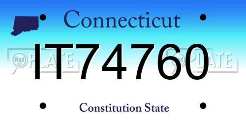 IT74760 Connecticut License Plate