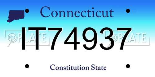IT74937 Connecticut License Plate