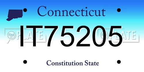 IT75205 Connecticut License Plate