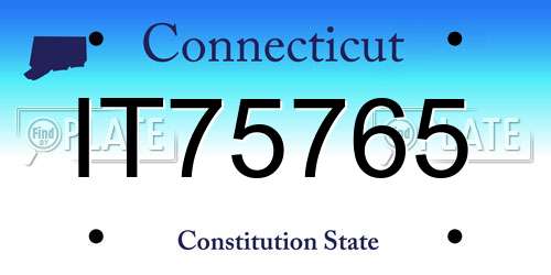 IT75765 Connecticut License Plate
