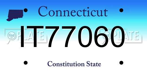 IT77060 Connecticut License Plate