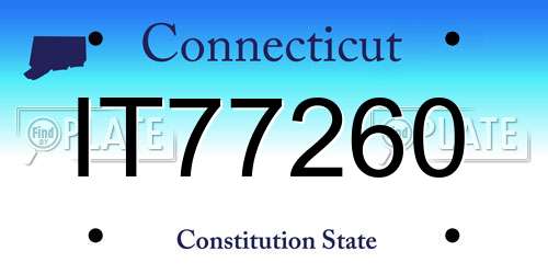 IT77260 Connecticut License Plate