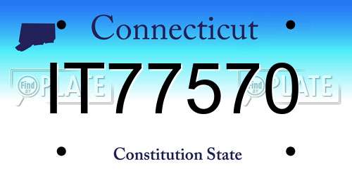 IT77570 Connecticut License Plate