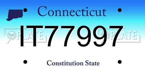 IT77997 Connecticut License Plate