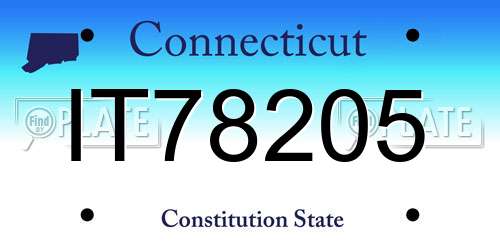 IT78205 Connecticut License Plate