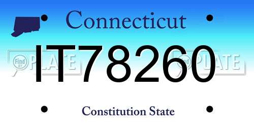 IT78260 Connecticut License Plate