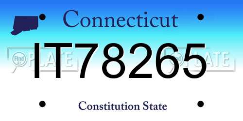 IT78265 Connecticut License Plate