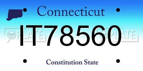 IT78560 Connecticut License Plate