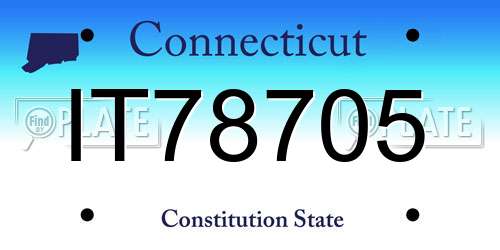 IT78705 Connecticut License Plate
