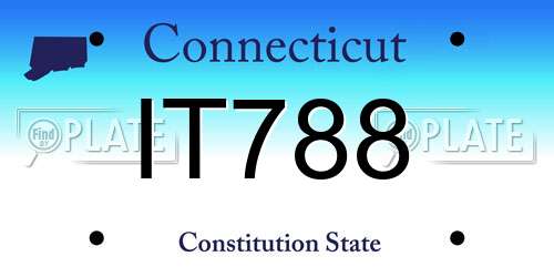 IT788 Connecticut License Plate