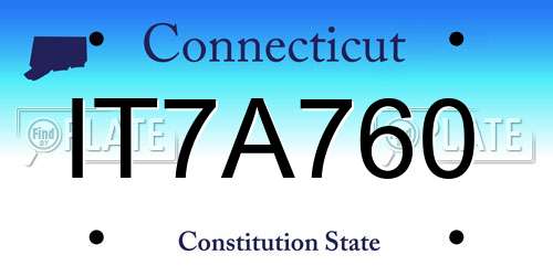 IT7A760 Connecticut License Plate