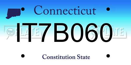 IT7B060 Connecticut License Plate