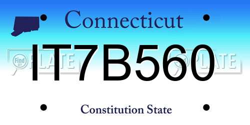 IT7B560 Connecticut License Plate