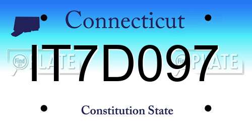 IT7D097 Connecticut License Plate