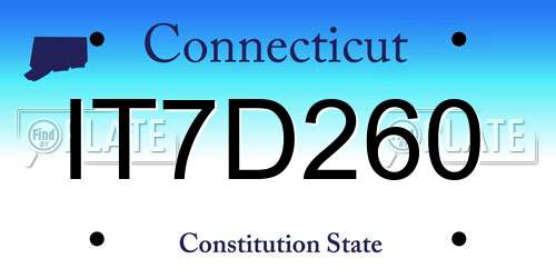 IT7D260 Connecticut License Plate