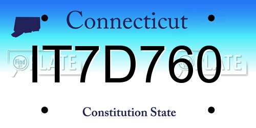 IT7D760 Connecticut License Plate
