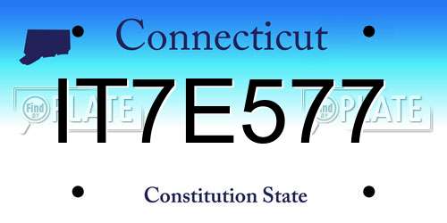 IT7E577 Connecticut License Plate