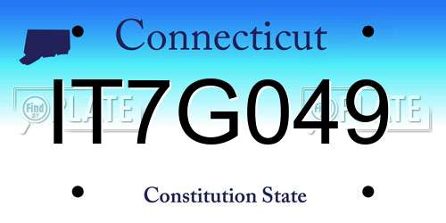 IT7G049 Connecticut License Plate