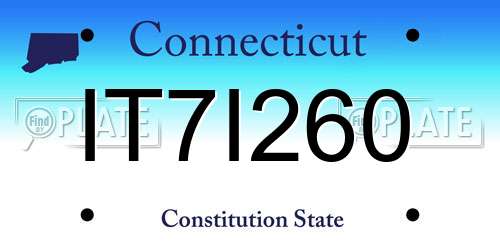 IT7I260 Connecticut License Plate